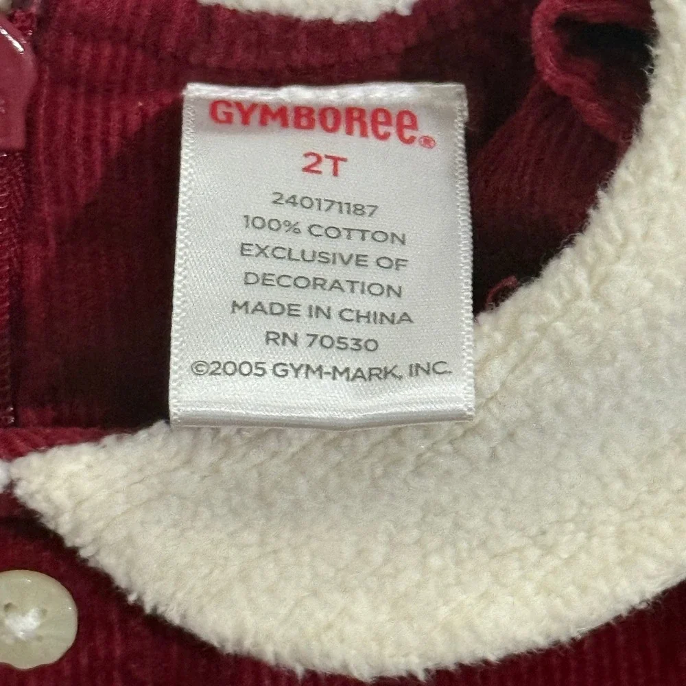 Gymboree Girls Red Corduroy Snowflake Christmas Dress Size 2T Long Sleeve‎